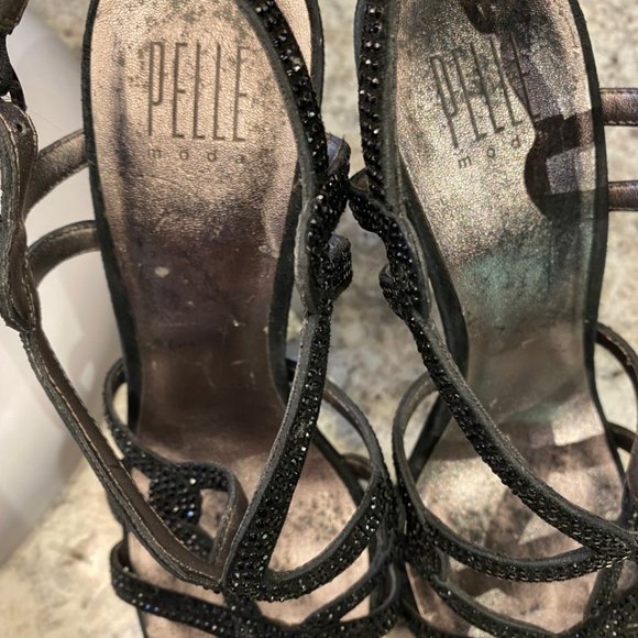 Pelle Moda High Heel Size 7M Black with Black Rhinestones - Picture 8 of 10